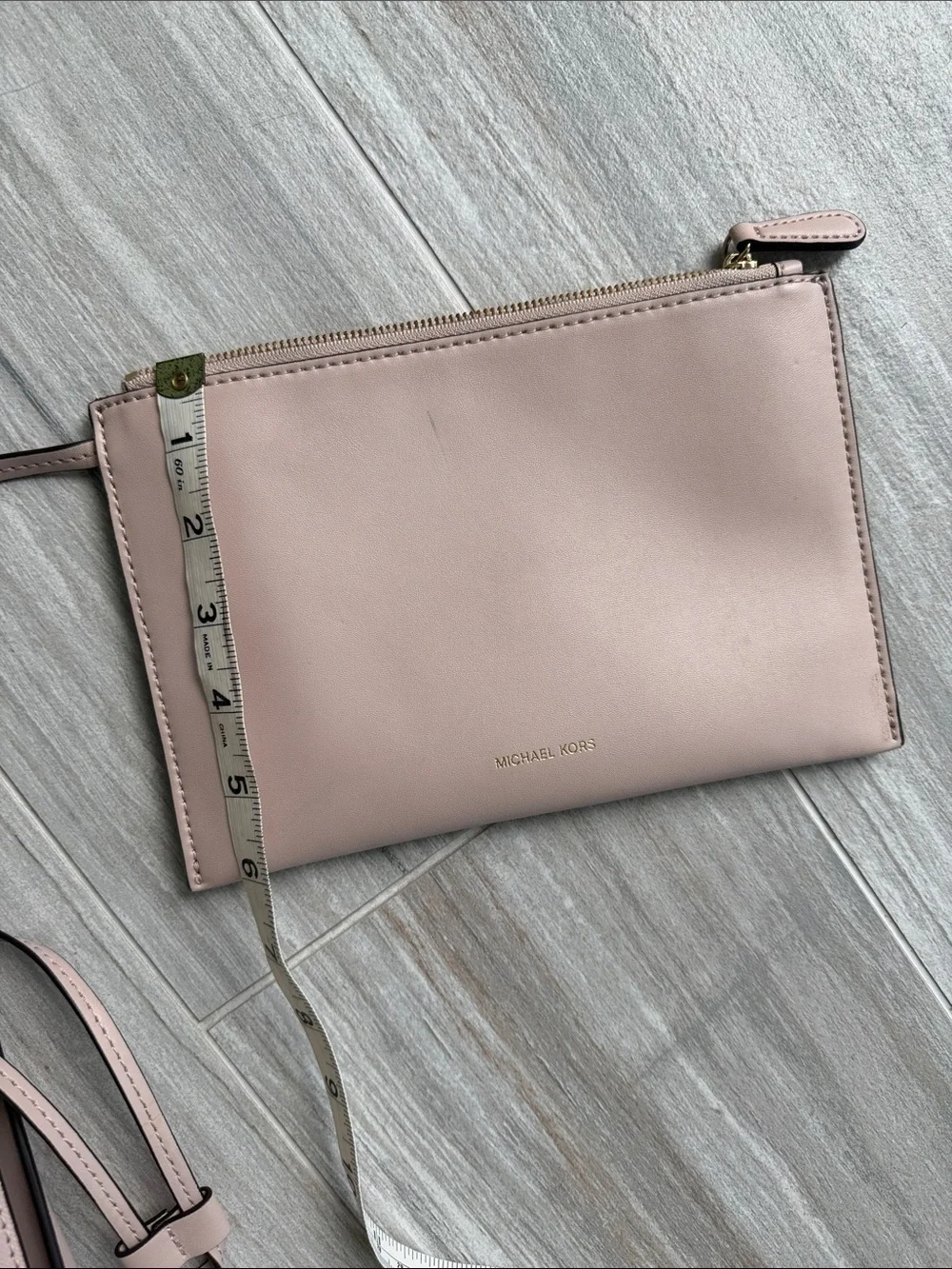 Michael Kors Pale Pink Saffiano Tote with Removable Pouch